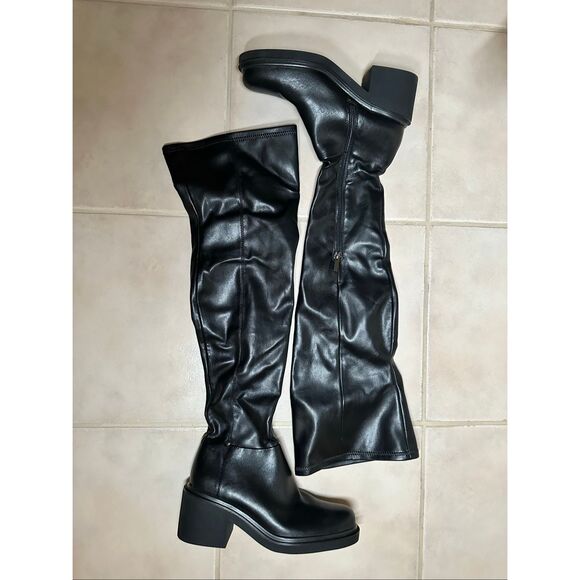 Franco Sarto Black Thigh High Kelly Boots Size 8 New - Picture 5 of 5